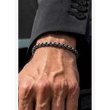 FRNCH 925 Ayar Gümüş İtalyan Model Antik Gümüş Renk Erkek Bileklik FRJ12988-3988-A
