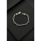 FRNCH 925 Ayar Gümüş İtalyan Model Gümüş Renk Erkek Bileklik FRJ12650-3650-A