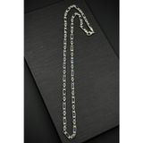 FRNCH 925 Ayar Gümüş italyan Model Lacivert Zirkon Taşlı Gümüş Renk Erkek Kolye FRJ30810-910-L