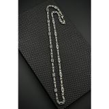 FRNCH 925 Ayar Gümüş İtalyan Model Lacivert Zirkon Taşlı Gümüş Renk Erkek Kolye FRJ30931-1031-L