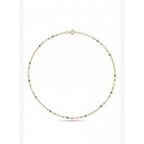 FRNCH 925 Ayar Gümüş Jade ve İnci Taşlı Altın Renk Kadın Kolye FRJ30997-1097-GY