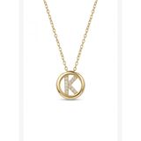 FRNCH 925 Ayar Gümüş K Harfli Altın Renk Kadın Kolye FRJ31019-1119-K