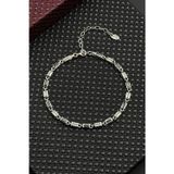 FRNCH 925 Ayar Gümüş Siyah-Beyaz Zirkon Taşlı Gümüş Renk Erkek Bileklik FRJ12718-3718-SB