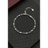 FRNCH 925 Ayar Gümüş Siyah-Beyaz Zirkon Taşlı Gümüş Renk Erkek Bileklik FRJ12719-3719-SB