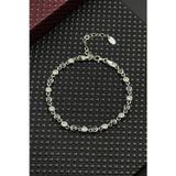 FRNCH 925 Ayar Gümüş Siyah-Beyaz Zirkon Taşlı Gümüş Renk Erkek Bileklik FRJ12720-3720-SB