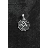 FRNCH 925 Ayar Gümüş Spiral Yıldız Figürlü Gümüş Renk Erkek Kolye Ucu FRKU-1019
