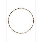 FRNCH 925 Ayar Gümüş Tsavorite ve Garnet Doğal Taşlı Çok Renk Kadın Kolye FRJ30998-1098-CK