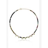 FRNCH 925 Ayar Gümüş Turmalin ve Peridot Doğal Taşlı Çok Renkli Kadın Kolye FRJ31001-1101-CK