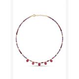 FRNCH 925 Ayar Gümüş Turmalin ve Ruby Doğal Taşlı Çok Renkli Kadın Kolye FRJ31002-1102-CK