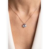 FRNCH 925 Ayar Gümüş ve Mavi Zirkon Taşlı Rose Renk Kadın Kolye FRJ31032-1132-CM