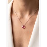 FRNCH 925 Ayar Gümüş ve Pembe Zirkon Taşlı Gümüş Renk Kadın Kolye FRJ31032-1132-AP2