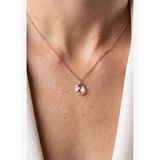 FRNCH 925 Ayar Gümüş ve Pembe Zirkon Taşlı Rose Renk Kadın Kolye FRJ31033-1133-CP