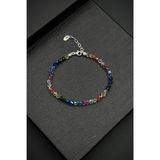 FRNCH 925 Ayar Gümüş ve Swarovski Taşlı Çok Renkli Erkek Bileklik FRJ12422-3422-CK