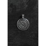 FRNCH 925 Ayar Gümüş Vegvisir (Viking Pusulası) Figürlü Gümüş Renk Erkek Kolye Ucu FRKU-1022
