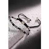FRNCH FRJ11062-1162-S Makrome Siyah Renk Handmade Bileklik