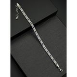 FRNCH FRJ12181-3181-LA2 925 Ayar Gümüş İtalyan Model Zirkon Taşlı Lacivert-Beyaz Erkek Bileklik