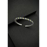 FRNCH FRJ12625-3625-SL 925 Ayar Gümüş Sarı-Lacivert Zirkon Taşlı Erkek Bileklik
