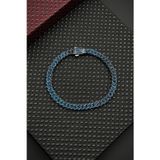 FRNCH FRJ12683-3683-L 925 Ayar Gümüş Lacivert Zirkon Taşlı Erkek Bileklik