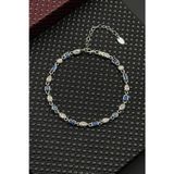FRNCH FRJ12719-3719-LA 925 Ayar Gümüş Lacivert-Beyaz Zirkon Taşlı Erkek Bileklik