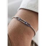 FRNCH FRJ12985-3985-L 925 Ayar Gümüş Lacivert Zirkon Taşlı Erkek Bileklik