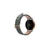 FRO 20mm Kordon Genişliği Olan Saatlerle Uyumlu 20 Mm Hakiki Deri Düz Haki Kordon Gold Toka