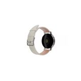 FRO 20mm Kordon Genişliği Olan Saatlerle Uyumlu 20 Mm Hakiki Deri Düz Krem Kordon Silver Toka