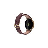 FRO 20mm Kordon Genişliği Olan Saatlerle Uyumlu 20 Mm Hakiki Deri Safiano Bordo Kordon Gold Toka