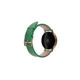 Fro 20Mm Kordon Genişliği Olan Saatlerle Uyumlu 20 Mm Hakiki Deri Safiano Yeşil Kordon Gold Toka