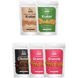 Fro 5'li Glutensiz Katkısız Sağlıklı Atıştırmalık Kraker, Yulaflı Cevizli Çikolata, Granola - 50 gr