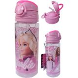 Frocx Kız Çocuk Barbie Matara 500 ml 1 Adet Lisanslı Barbi Suluk Okul Matarası Öğrenci Suluğu - Pembe - Plastik