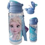 Frocx Kız Çocuk Frozen Matara 500 ml 1 Adet Lisanslı Elsa Karlar Ülkesi Suluk Okul Matarası Öğrenci Suluğu - Mavi - Plastik