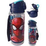 Frocx Spiderman Matara 500 ml 1 Adet Erkek Çocuk Örümcek Adam Lisanslı Suluk Okul Matarası Öğrenci Suluğu - Mavi - Plastik