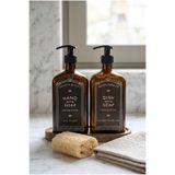Frolde Ahşap Stantlı 2'li Premium Sıvı Sabunluk Amber Cam 500 ml Vintage