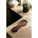 Frolde Akasya Kaşık/Kepçe Altlığı 23×9×2 cm – Tezgâh Üstü Spoon Rest, Koyu Ahşap