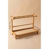 Frolde Bambu Tezgah Üstü Hazeran Bulaşıklık Organizer Düzenleyici 40X14,5X16 cm - Bambu Rengi
