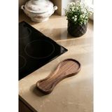 Frolde Doğal Ahşap Kaşık/kepçe Altlığı 23×9×2 cm – Tezgâh Üstü Spoon Rest, Koyu Ahşap - Kahverengi