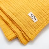 FROMPERA SUSTAINABLE Bebek Müslin Set%100 Pamuk, 5 Parça, Battaniye, Yaka Bezi, Muslin Uyku Arkadaşı, Büzgülü Kese (YELLOW)