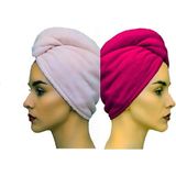 Fronte Home Saç Havlusu Saç Bonesi Extra yumuşak emici Pamuklu 2 Li Set %100 Pamuk Banyo Plaj Havuz ve Deniz Sonrası Kurulama Pembe / Fuşya - Standart - Açık Pembe - Fuşya