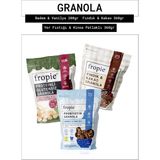 Fropie Badem & Vanilya - Fındık & Kakao - Glutensiz Yer Fıstıklı & Kinoa Patlaklı granola 3’lü Set - 920 gr