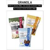 Fropie Badem & Vanilya - Yer Fıstığı & Çikolata - Glutensiz Yer Fıstıklı & Kinoa Patlaklı granola 3’lü - 760 gr