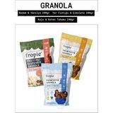 Fropie Badem & Vanilya - Yer Fıstığı & Çikolata - Proteinli Glutensiz - Kaju Keten Tohumu granola 3’lü Set - 640 gr