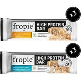 Fropie Vegan High Protein Bar 6’Lı Set - Yer Fıstık Ezmeli Fındıklı & Hindistan Cevizli 6 Adet Şeker İlavesiz