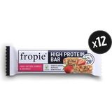 Fropie Vegan High Protein Bar - Yer Fıstığı Ezmeli & Çilekli 480 gr 12 Adet Şeker İlavesiz