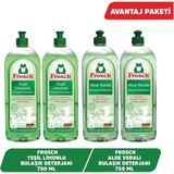 Frosch Bulaşık Deterjan Seti Aloe Veralı ve Yeşil Limon 750 ml x2 Cilde Dost Vegan