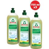 Frosch Limonlu Bulaşık Deterjanı 750 ml 3 Adet Vegan Cilt Dostu Formül