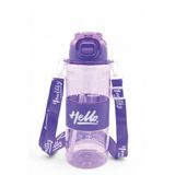 Froyalife Hello Pipetli Suluk, 800 ml, Mor, Renkli Boyun Askılı Çocuk Su Şişesi