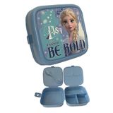 Frozen Beslenme Kutusu Mavi 4 Bölmeli Kız Figürlü 1 Adet Elsa Yemek Saklama Kabı Mavi Beslenme Çantası