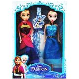 Frozen Elsa Anna 2 Li Oyuncak Bebek Figürleri - Renkli