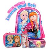 Frozen Elsa Anna Lisanslı Okul Seti – 4'lü Kombin (Sırt Çantası, Suluk, Kalemlik, Beslenme Çantası)
