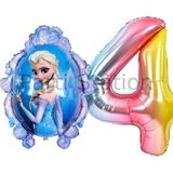 Frozen Elsa Konsept 4 Yaş Renkli Balon Set Karlar Ülkesi Tema Doğum Günü Folyo Balon Set